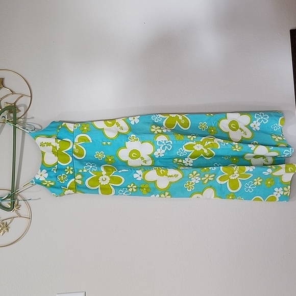Vintage Nalii Honolulu Maxi Dress 60s 70s Flower Power Hawaiian Print Tropical - Picture 1 of 9